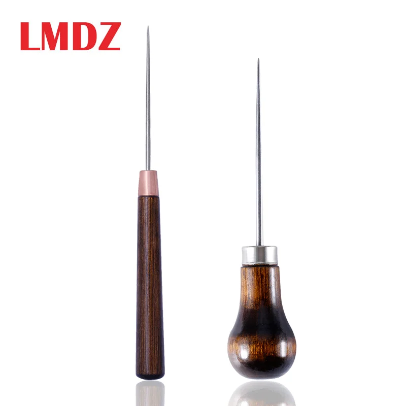 Leather Hole Punch Leather Craft Tools Leather Sewing Tools Leather Puncher Wood Handle Awl Leather Punching Tools Straight Awls Hole Puncher Drills for Craft Hand Stitching leather hole punch,leather craft tools,leather sewing tools,leather puncher