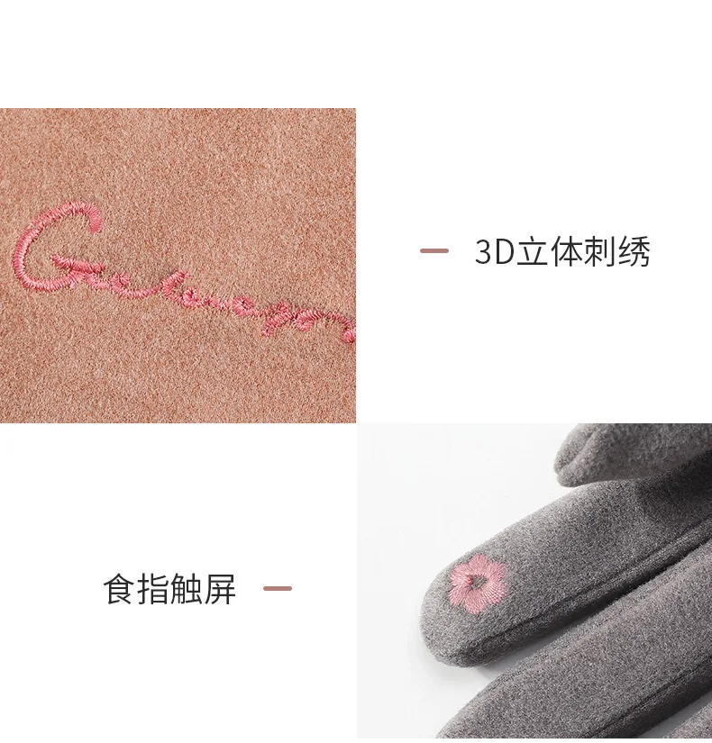 Перчатки осень-зима женские наручные из искусственного кроличьего меха сенсорный экран теплые Gants Femme