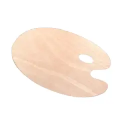 1PC Art Painting Color Mixer Oval Color Mixing Board Tray Plate Mixing Paint Color Board Mixing Wooden Oil Painting Color U7P5