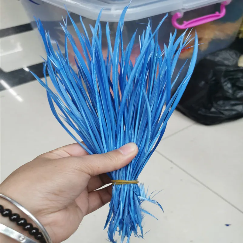 Wholesale20-100pcs/лот одноцветные тонкие мягкие перья индейки Марабу Промытые гусиные пуховые перья для Свадебные украшения своими руками - Цвет: light blue
