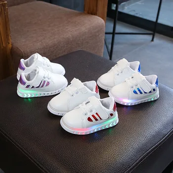 

Size 22-26 new baby Led Shoes Girl with Light Sneakers Boys Luminous Sneakers Glowing Lighted Toddler Shoes Bright lights soles
