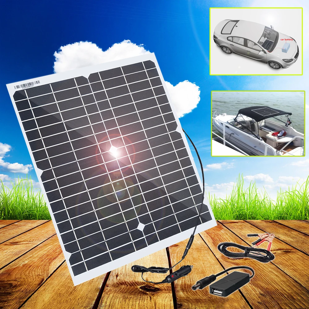 Kit panneau solaire 10W 12V avec régulateur 5A et batterie à 89,90