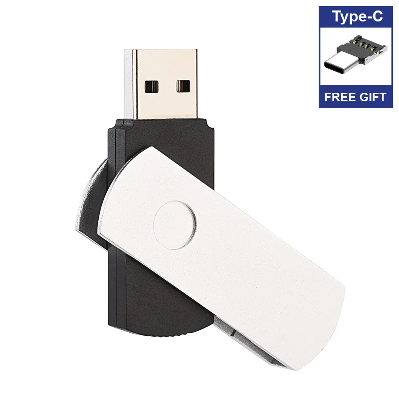 

Free Type-C adapter Pendrive Swivel Waterproof Usb Flash Drive U Flash Disk 128MB 4GB 8GB 16GB 32GB 64GB 128GB Memory Stick