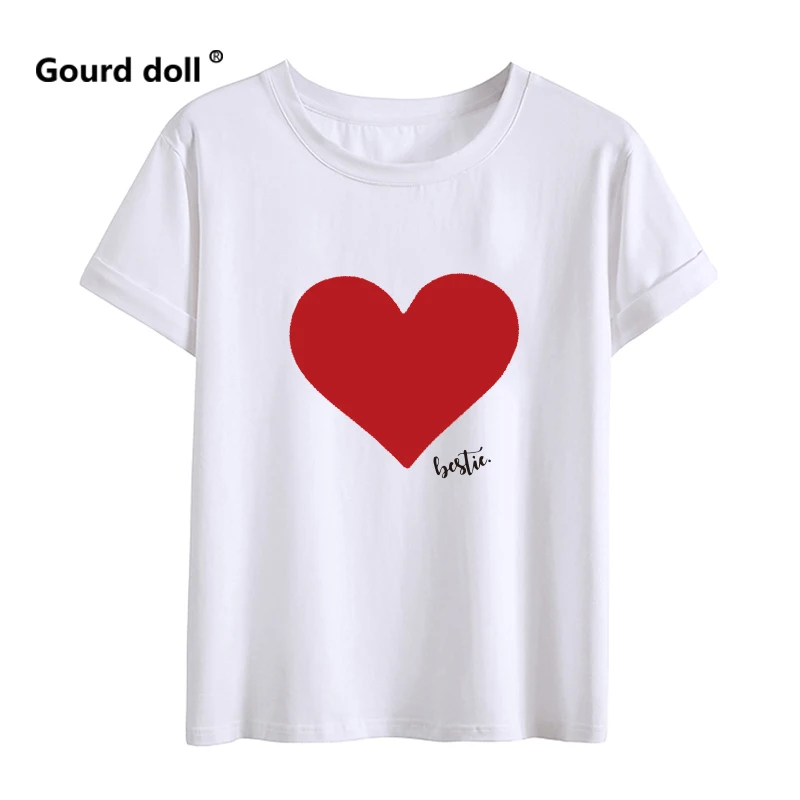 Gourd Doll/одежда «Мама и я» одинаковые комплекты для семьи для мамы и дочки футболка мягкие хлопковые топы с принтом сердца для мамы и ребенка