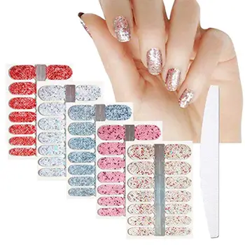 

BellyLady Nail Stickers Wraps Decoration for Beauty Nail Art Decals Plain Stickers Self Adhesive Shining Nail Stickers