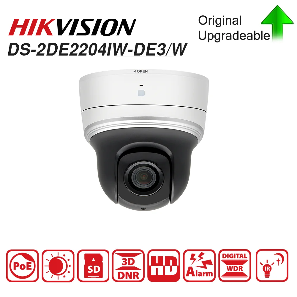 Hikvision IP PTZ Камера Скорость купол DS 2DE2204IW DE3/W 2 дюймовый 2MP 4X зум приведенный в