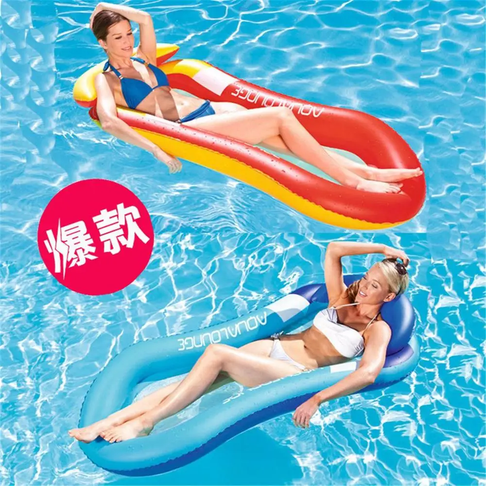 

PVC Summer Floating Row Hammock Bed Middle Mesh Portable Folding Swimming Inflatable Beach Water Lounge Pool