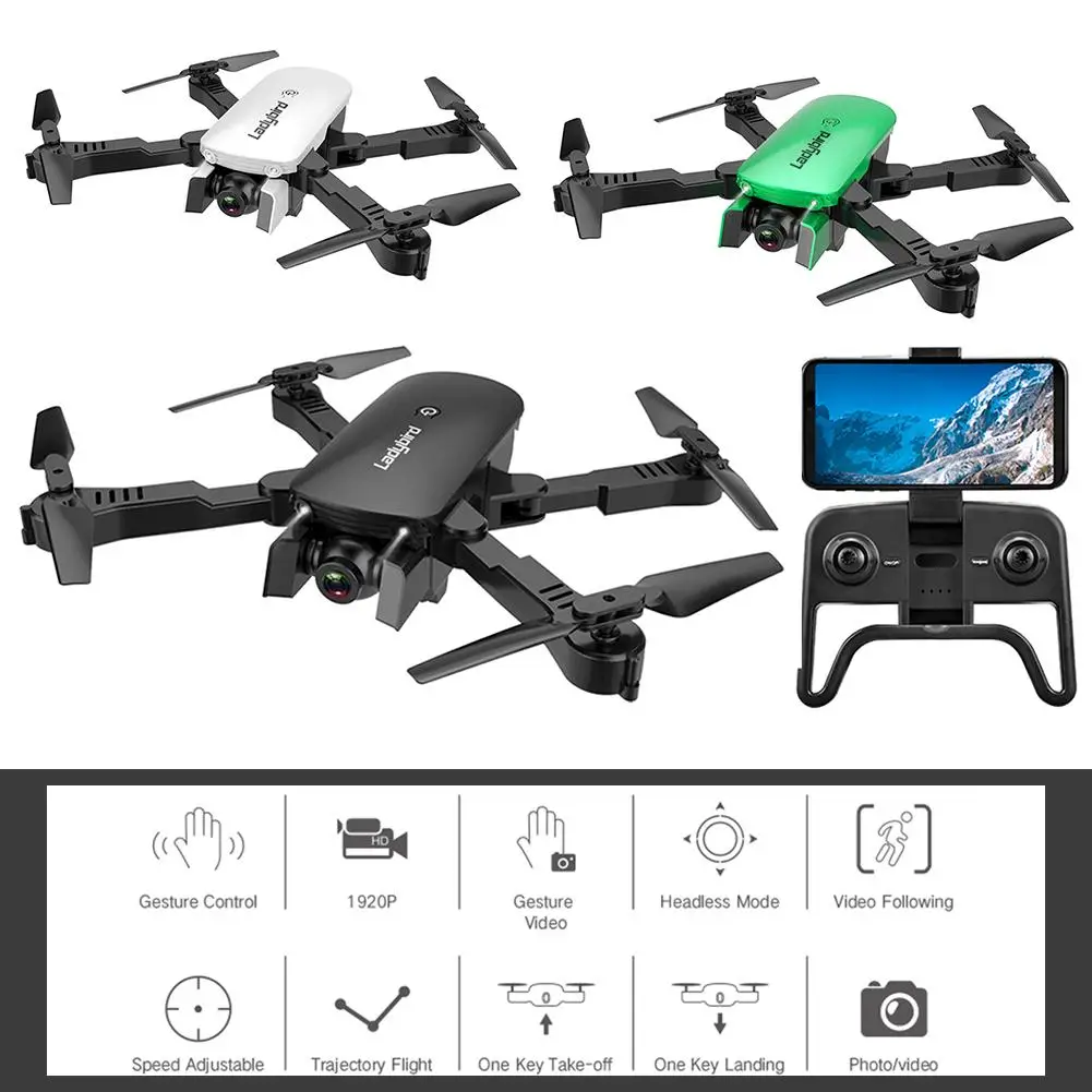 

Quadcopter Folding Professional HD 720P Aerial Drone Optical Flow Following Dual Camera Aircraft One-button Take-off/landing