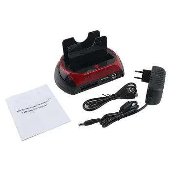 

2.5/3.5-inch IDE+SATA Hard Drive Base Multi-function Hard Drive Dock Station High Speed with Card Reader LED Light HDD Base