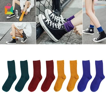 

1 Pair Socks Women Girl Skateboard Socks Solid Color Mid Tube Bunching Socks Casual Socks Glittery