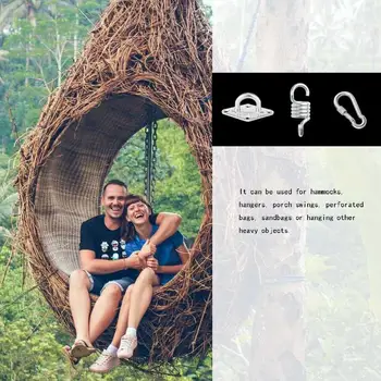 

Hammock Chair Hanging Accessories Kit 304 Stainless Steel Spring+Swivel Hooks+Ceiling Hammock Mount for Idoor Outdoor Swing Laz