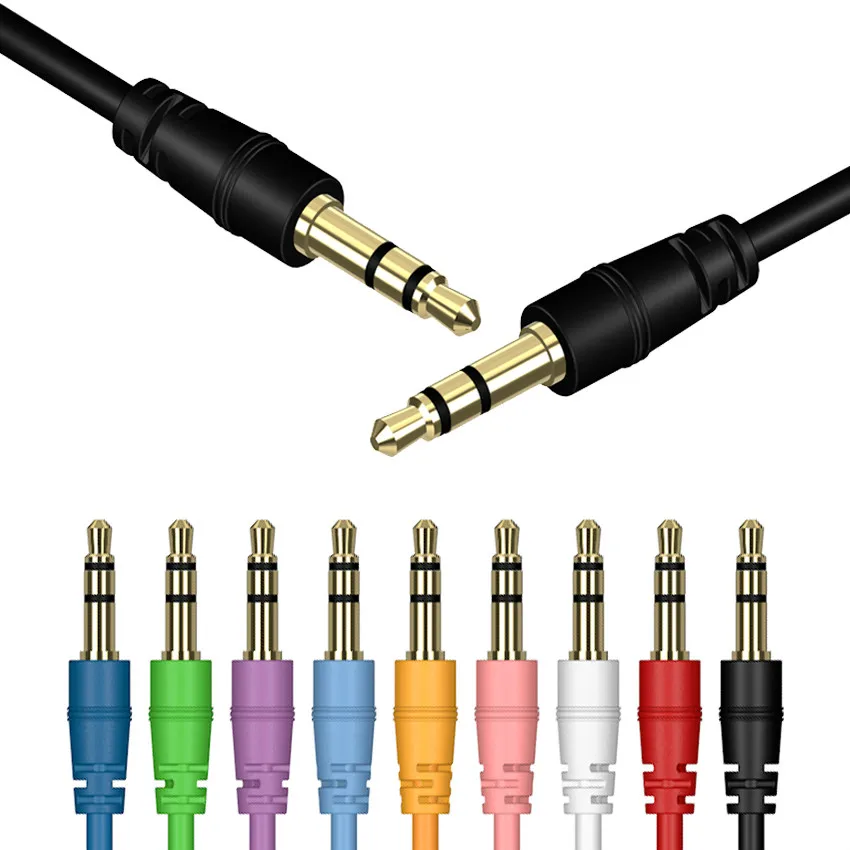 1m 3 5mm Audio Cable Jack Speaker Line Aux Cord For iPhone Samsung S8 Car Headphone Xiaomi Redmi 4X 100pcs