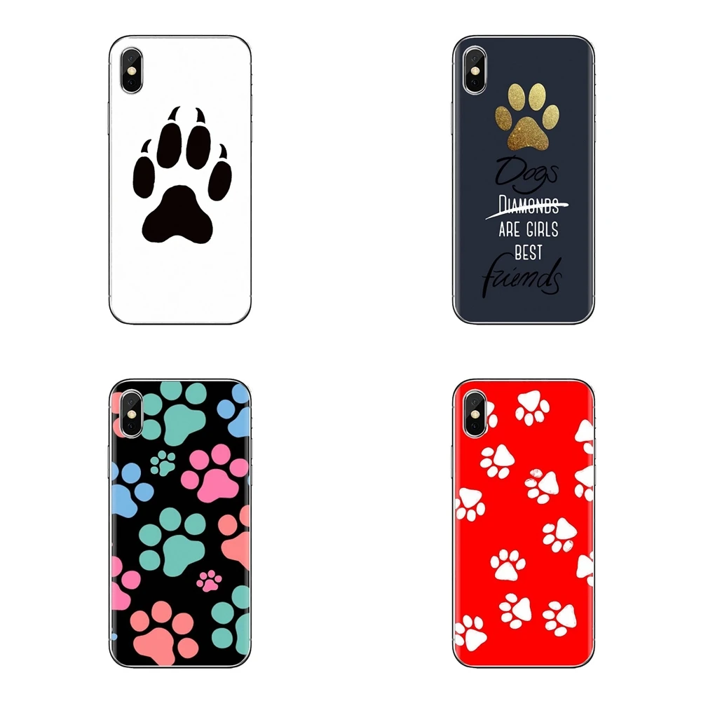 Transparent Soft Cases Dogs are girls best friends Dog paw For iPod Touch Apple iPhone 4 4S 5 5S SE 5C 6 6S 7 8 X XR XS Plus MAX |
