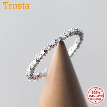 

Trustdavis Minimalist Real 925 Sterling Silver Lovely Star CZ Finger Ring For Women Wedding Party Silver 925 Ring Jewelry DS67