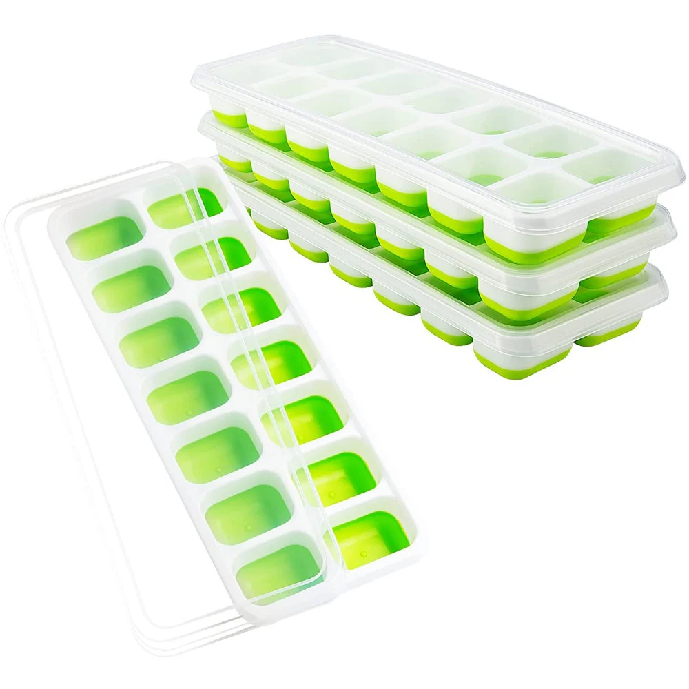 Summer Silicone Cup Ice Cube Maker Tray DIY Mold with Lid Bar Party Supplies 