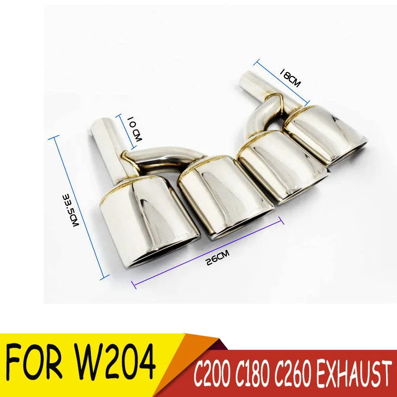 Для Benz W204 C180 C200 C260 2008-2013 upgrede C63 M спортивный из нержавеющей стали четыре выхлопной
