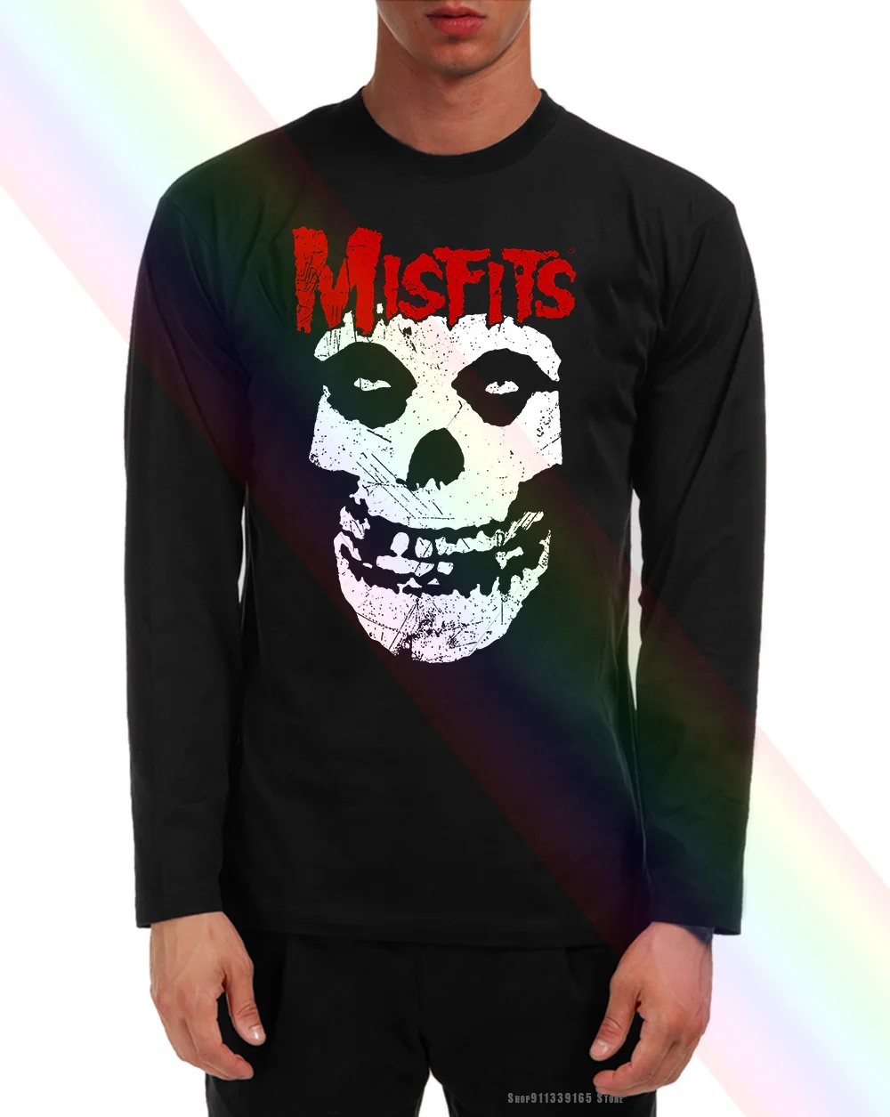 Футболка Misfits Fiend мужская с длинным рукавом и черепом | Мужская одежда