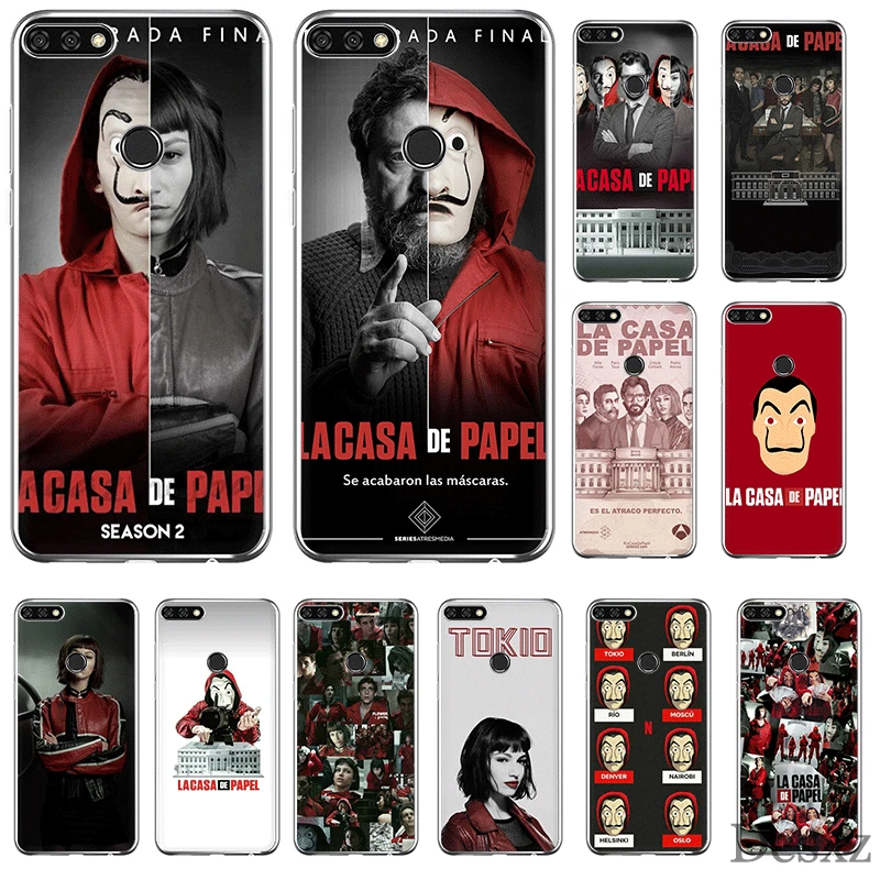

Mobile Phone Case For Huawei Honor 7A 7C 7X 6A 8 8X 8C 9 9X View 20 Note 10 Lite Cover Money Heist House Of Paper Protection