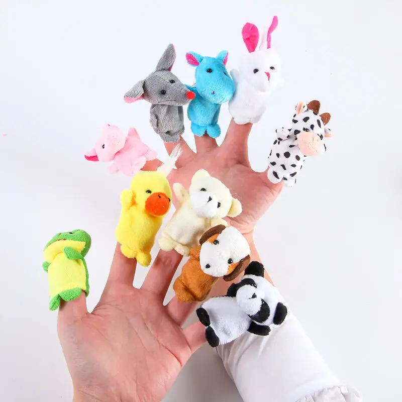 10 pcs/lot Children's Plush Baby Soothing Finger Doll Toy Hand Puppet Animal Glove | Дом и сад