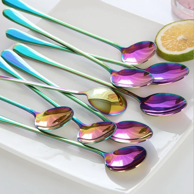 Stainless Steel Spoon With Long Handle Ice Coffee Tea Home Kitchen Tableware Spoons | Дом и сад