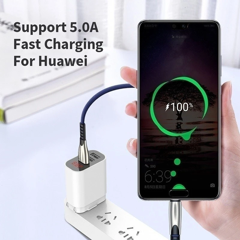 Быстрая зарядка usb type C супер зарядное устройство 5А type-C телефонный кабель для Honor 20 Pro 10 P Smart Plus Быстрая зарядка QC 3,0 Автомобильное зарядное устройство