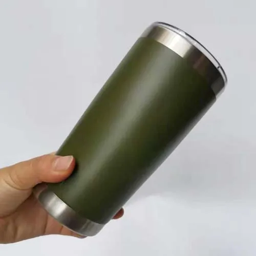 ARMY GREEN Howtelee 20 унций из нержавеющей стали стаканы горячие продажи Путешествия Кружки очки vcuum колба с логотипом - Цвет: ARMY GREEN