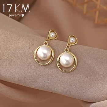 

17KM Vintage Pearl Star Earrings for Women Girls Big Geometric Oversize Drop Earring Hollow Dangle Earrings NEW Jewely