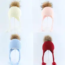 Зимняя шапка для девочек из натуральной норки с помпоном