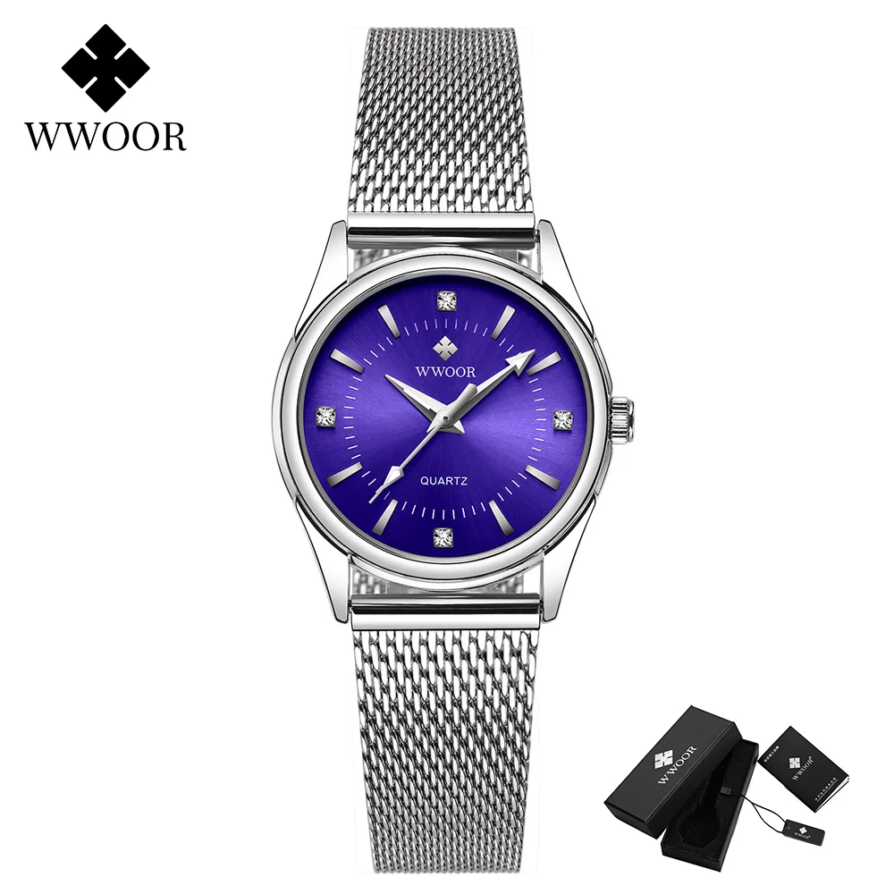 2021 WWOOR Fashion Brand Ladies Watches Luxury Diamond Rose Gold Women Bracelet Watch Elegant Dress Watch For Girls Montre Femme 