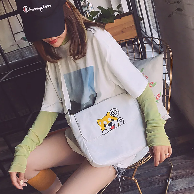 

Female shoulder bag new Korean version of the cute student canvas bag casual simple college wind tote bag women bag Casual Tote