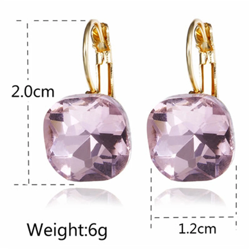 Dangle earrings,crystal earrings 6 Colors Blue Rhinestone Fashion Crystal Women's Earrings White Square Dangle Earrings For Women Trendy Jewelry