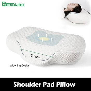 

PurenLatex Shoulder Pad Pillow Memory Foam Orthopedic Pillow Widening Design Protect Neck Body Pillow for Back Side Sleeper