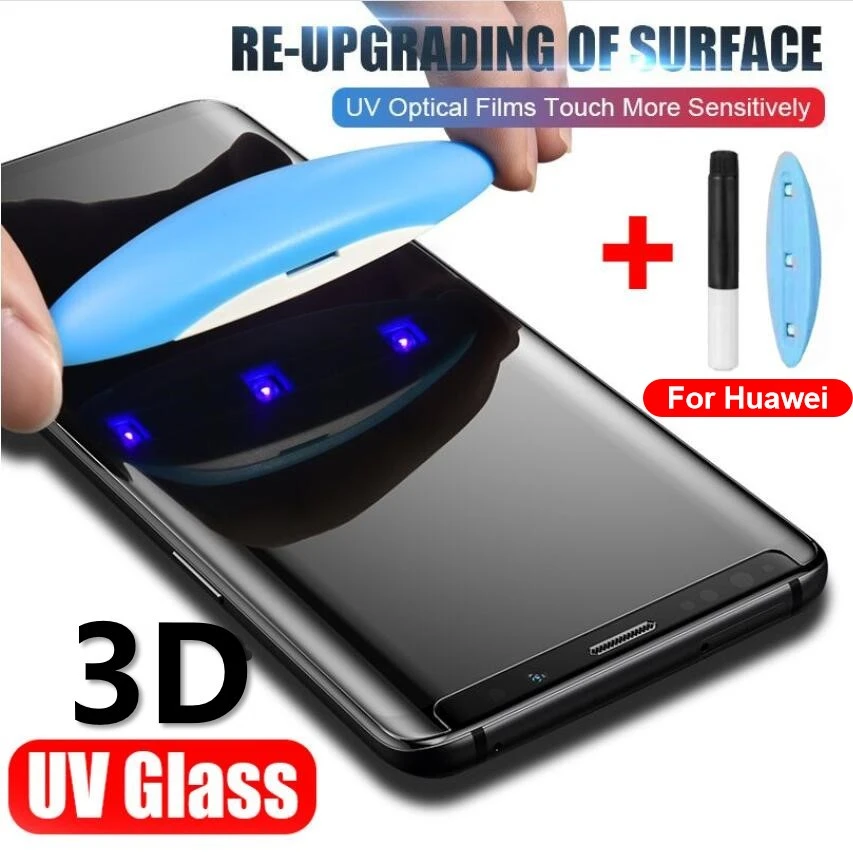 t mobile screen protector UV Tempered Glass For For Huawei P50 P30 Pro P40 Pro Plus Full Glue Nano Liquid Protective Film For HUAWEI Mate 20 30 P50 Pro mobile tempered glass