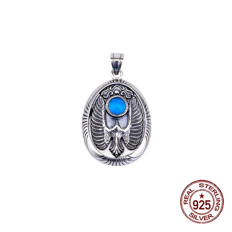 

925 sterling silver pendant personalized fashion Indian style pendant flying eagle blue shape to send gifts for lovers 2019 hot