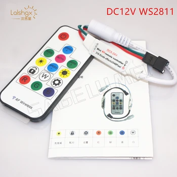 

DC5V -24V ws2812b ws2813 DC12V 2811 Digital RGB Strip LED Controller 14Key RF Wireless Remote 2048Pixels 300 Kinds of Changes