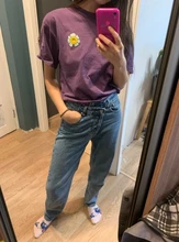 Irregular-Jeans Denim Pants Vintage Streetwear Syiwidii High-Waist Women Fashion-Spring