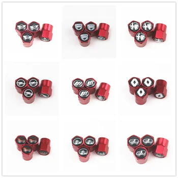 

100pcs RED Aluminum Wheel Tire Valve Caps for Infiniti Toyota Corolla Prius RAV4 Camry Reiz Venza Hyundai Solaris I30 bmw audi