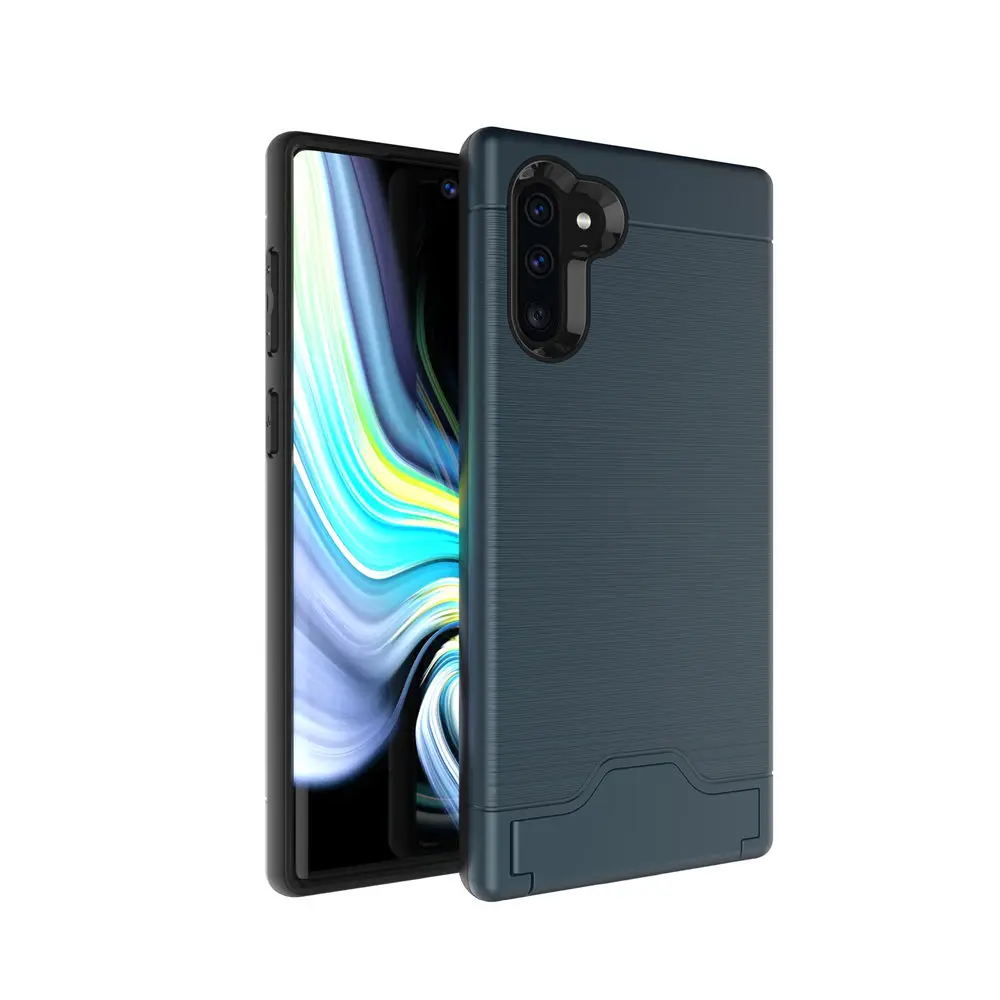 Case-Navy Blue Для samsung Galaxy Note 10+ 5G 10 Plus Note10 матовый армированный резиновый чехол для телефона для samsung Note 10 Plus 5G слот для карт Чехол-держатель - Цвет: Case-Navy Blue