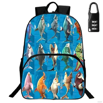 

Fashion new Shark print school bag children boy large capacity backpack boy casual soft back school bag student backpack