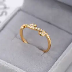 Розовое Золотое классическое обручальное кольцо с кубическим цирконием для женщин и девочек, Подарочные Кольца с австрийскими