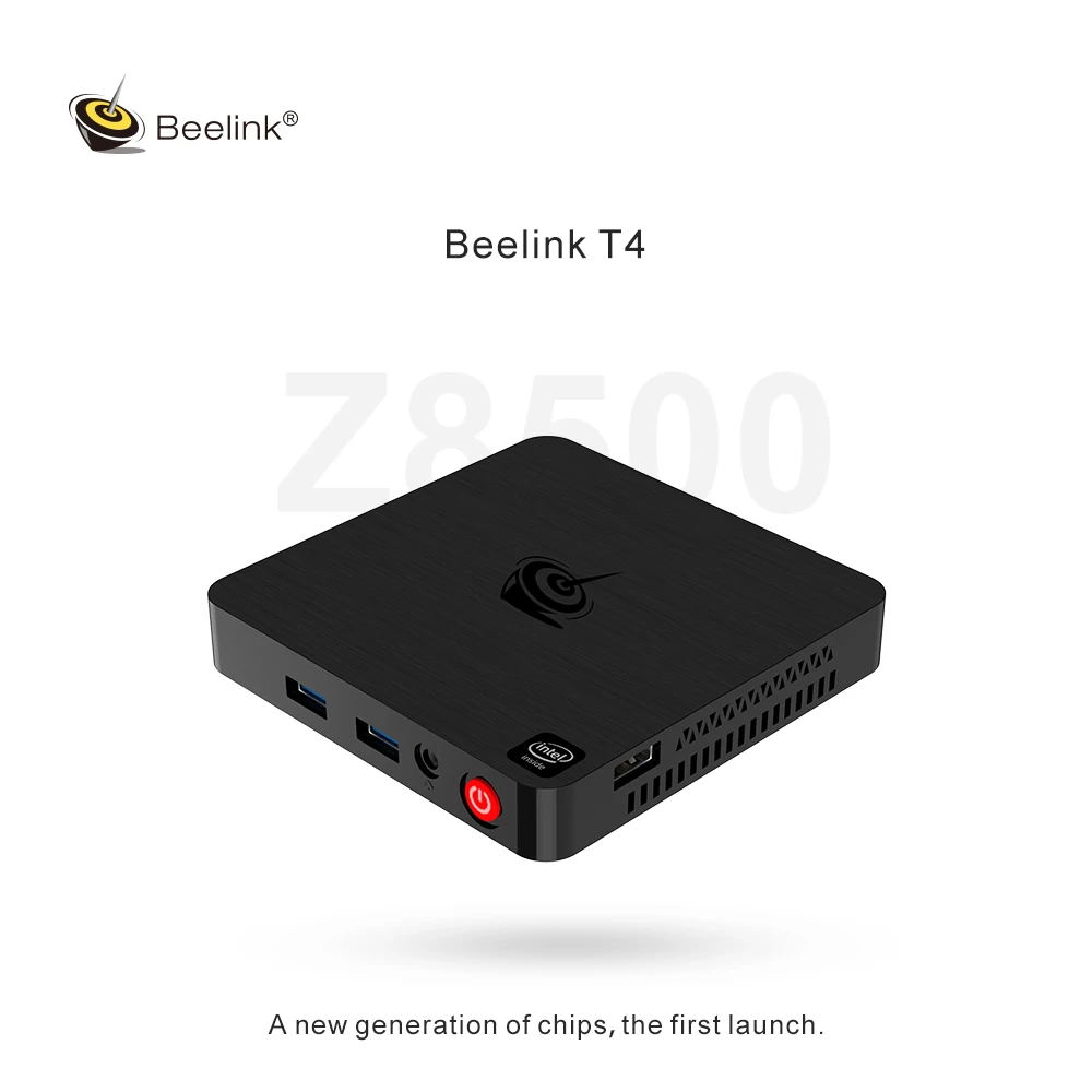 Мини-ПК Beelink T4 Intel Atom x5-Z8500 HD graphics 600 2,4G 5,8 GHz WiFi 1000Mbps двойной USB3.0 поддержка 4K 30fps 4GB 64GB