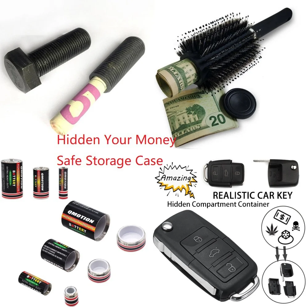 

Safe Diversion Hid Money Valuables Security Storage Hollow Container Capacity Hairbrush Hidden Secret 8 Style Optional