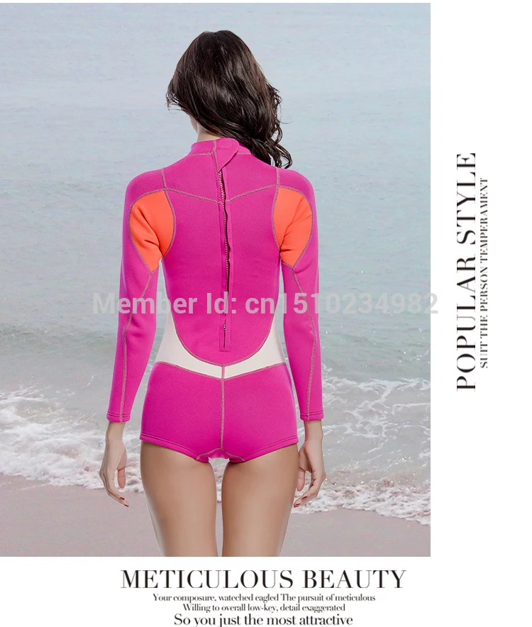 SBART стиль неопреновый гидрокостюм для женщин 2 мм сёрфинга Гидрокостюмы цельный одежда для плавания и подводного плавания гидрокостюм с длинным рукавом для плавания