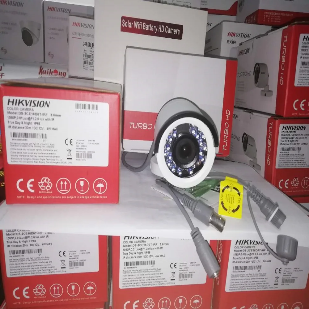 Hikvision DS-2CE16D0T-IRF CVBS/AHD/TVI/CVI 2MP HD1080P IR Bullet камера 20 м IR Afstand IP66 weerbesendig turbo HD камера