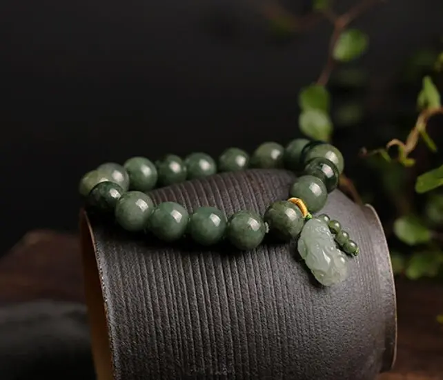 Высококачественный Браслет Jades jadeite PIXIU ручной браслет на удачу для мужчин и женщин ювелирные изделия