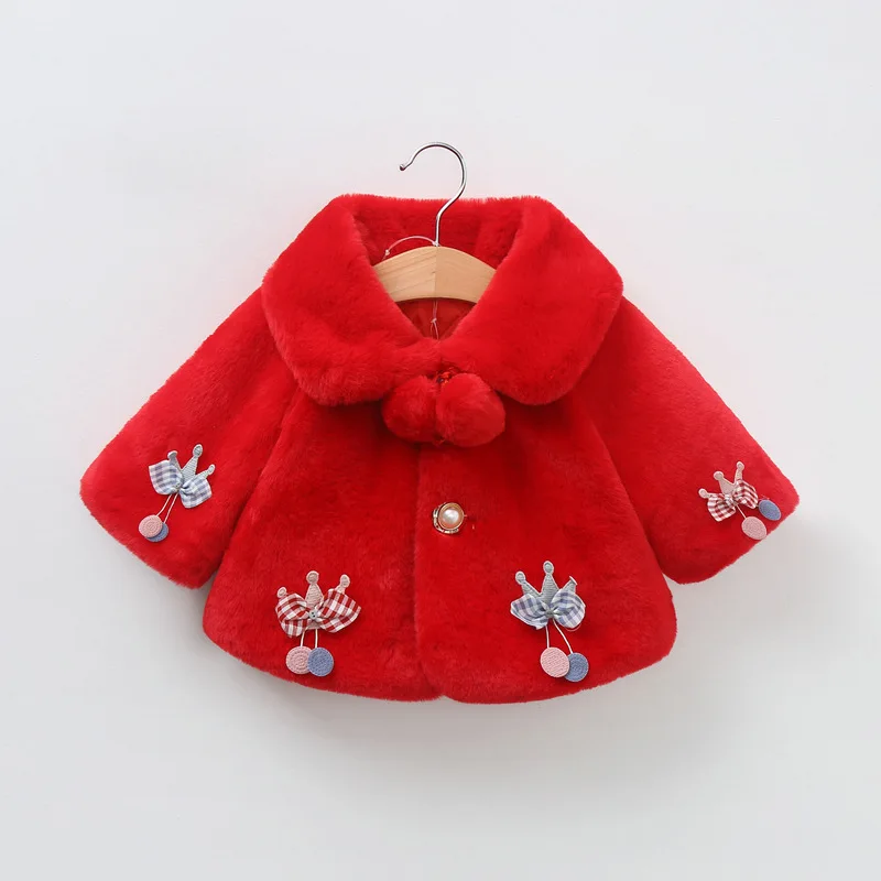 Baby Jacket Baby Coat Children Jacket 0-18M Baby Jackets for Girls Autumn Warm Plush Coat Christmas Princess Cloak Children's Outerwear