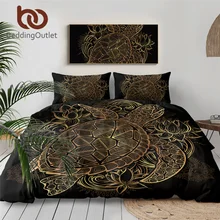 Постельные принадлежности Outlet Черепашки постельные принадлежности набор пододеяльников в виде животного Золотая черепаха покрывало набор King size цветы Лотос домашний текстиль 3 шт. роскошный