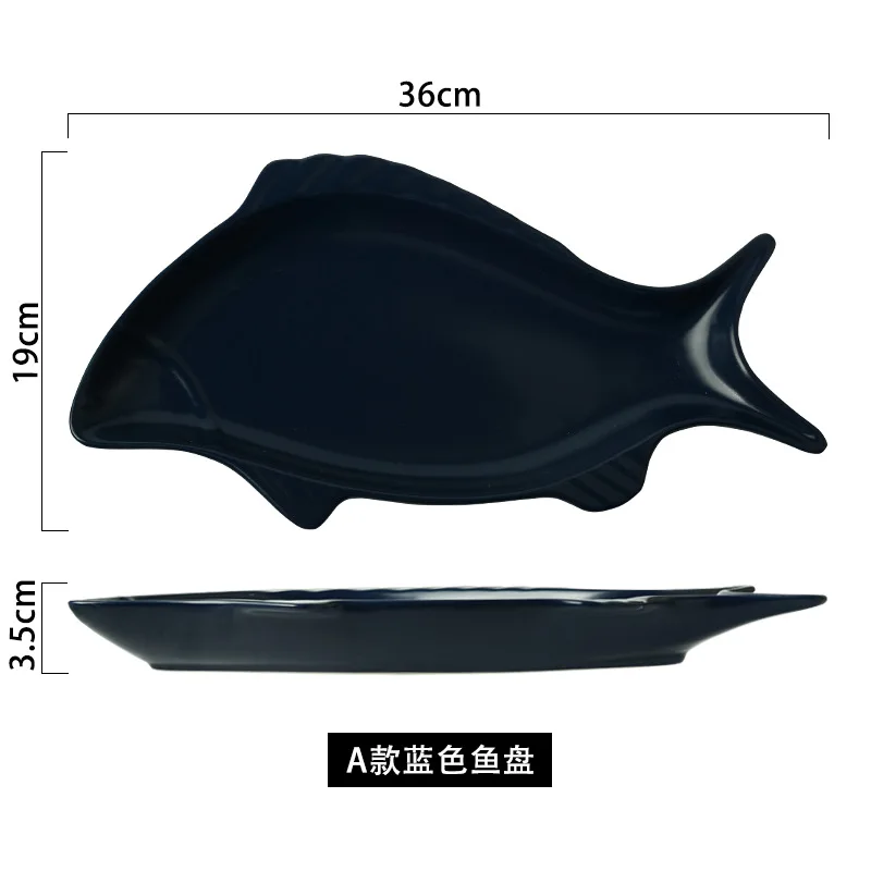 A6blue Креативная форма рыбы керамическое блюдо для завтрака говядина блюдо мультфильм милый десерт тарелка фруктовые закуски блюдо животное блюдо Бытовая Посуда - Цвет: A6blue