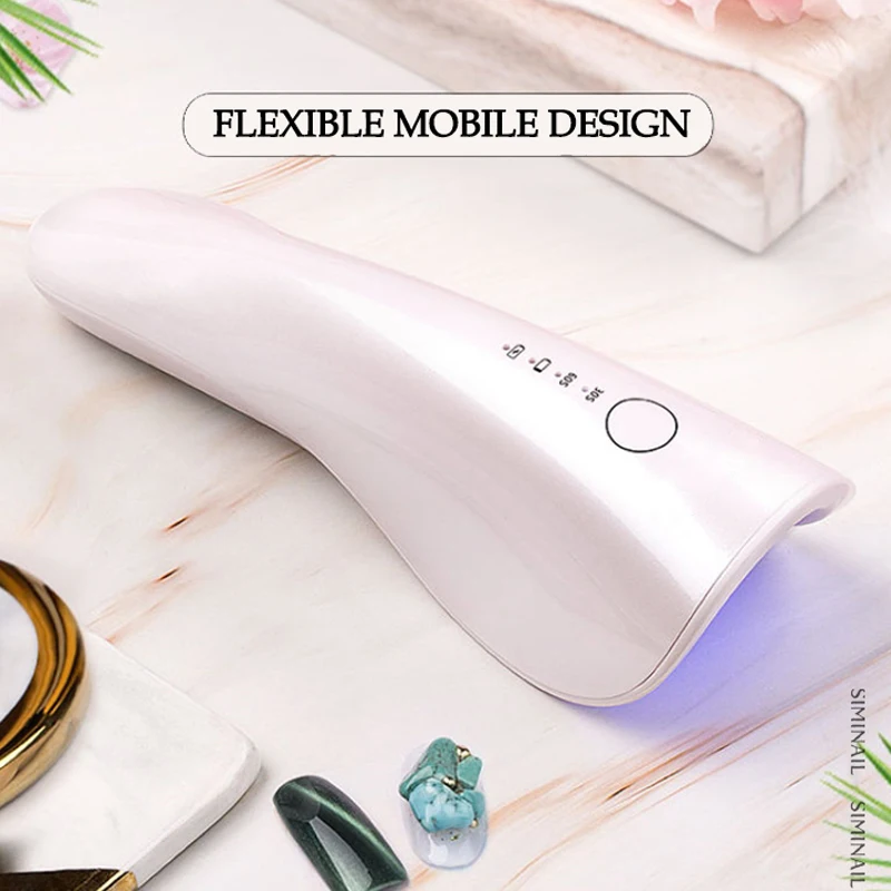 Перезаряжаемая лампа для ногтей 2 светодиода Ручной Гибкий Мобильный дизайн