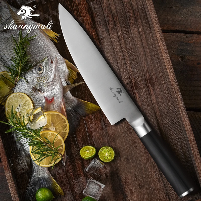 

8 Inch Chef Knife 5CR15MOV Wood Handle Stainless Steel Slicing Cleaver Gift knife Sharp Cook Damascus Kitchen Knives